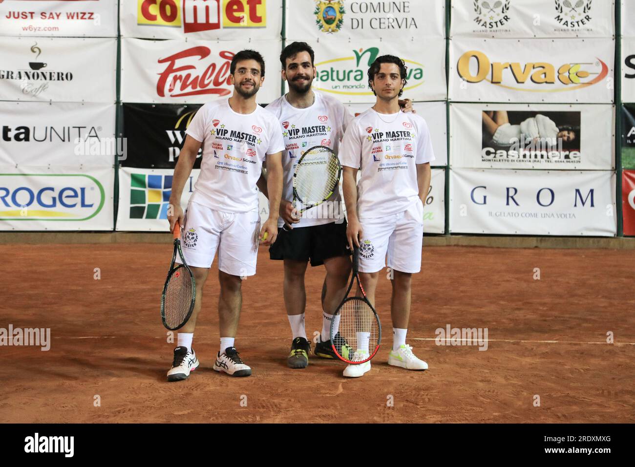Maritime Milan, Italy. 22nd July, 2023. Milano Marittima (RA), Vip Master tennis tournament. In the photo: Il Volo Credit: Independent Photo Agency/Alamy Live News Stock Photo