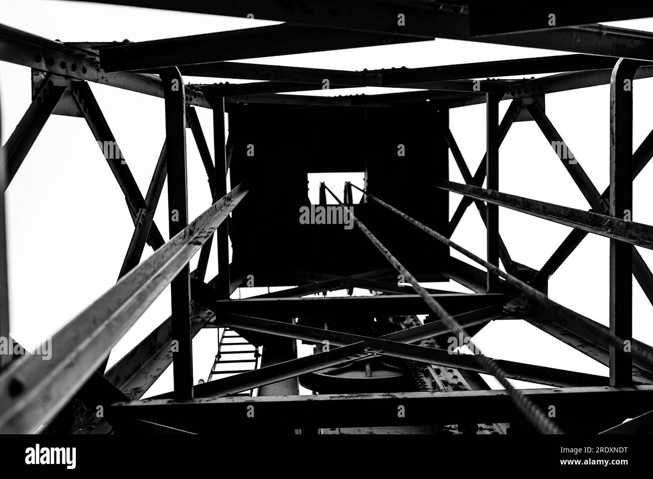 Inside a lock and dam mechanical structure along the Erie Canal Trail