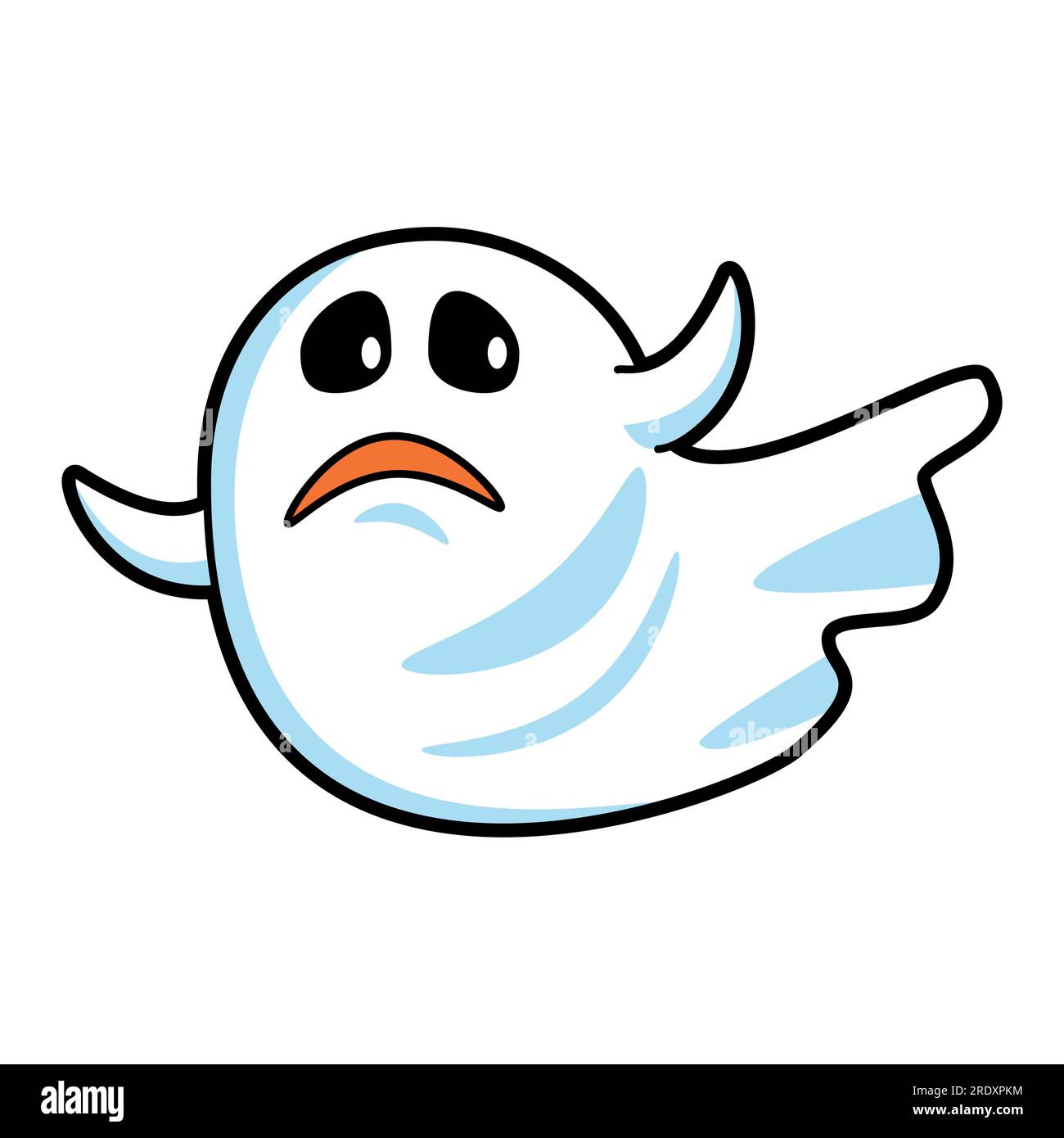 White cloth ghost . Halloween cartoon characters . Vector Stock Vector