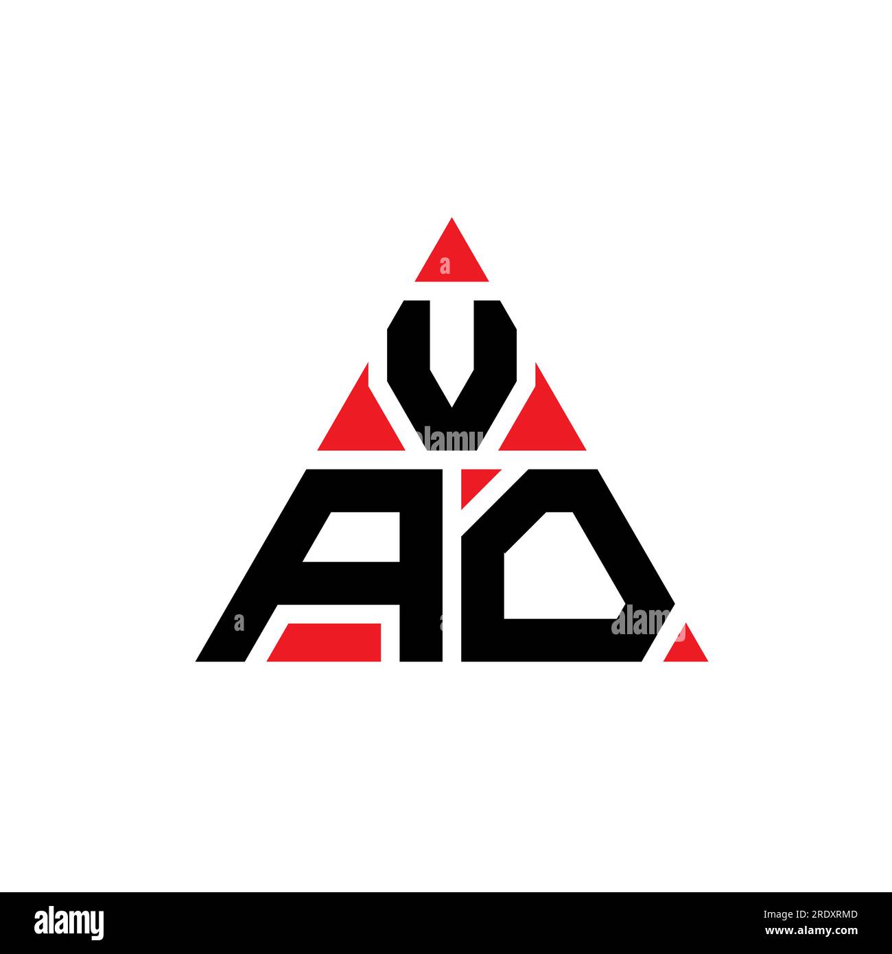 VAO triangle letter logo design with triangle shape. VAO triangle logo