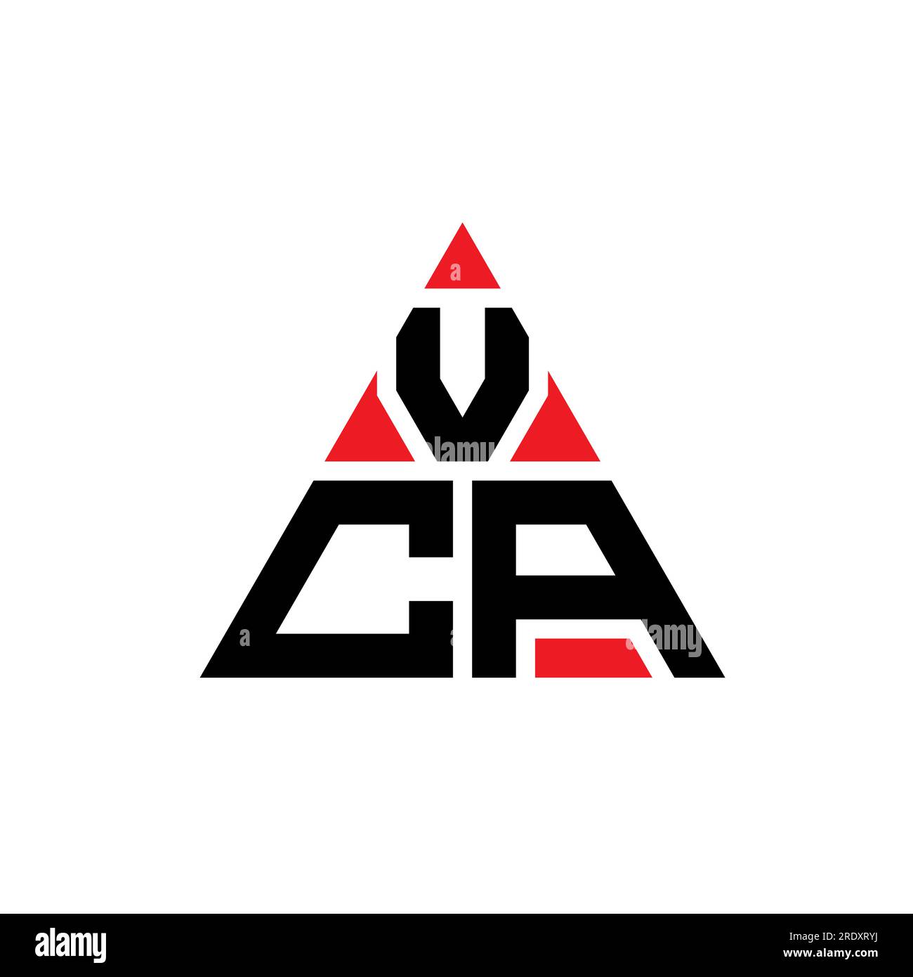 VCA triangle letter logo design with triangle shape. VCA triangle logo