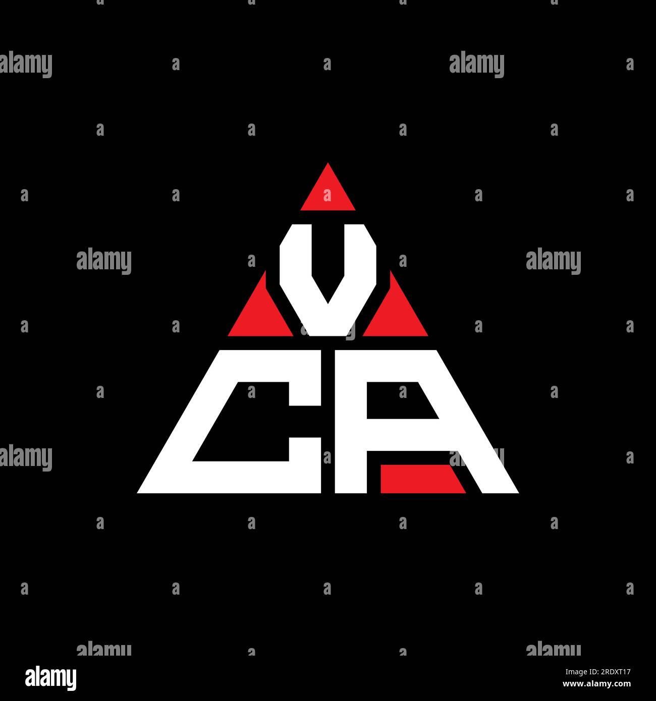 VCA triangle letter logo design with triangle shape. VCA triangle logo