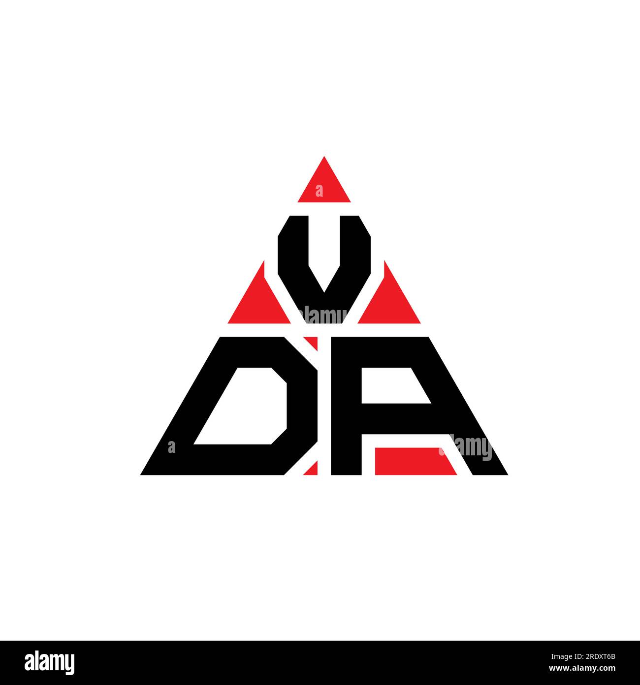 VDA triangle letter logo design with triangle shape. VDA triangle logo