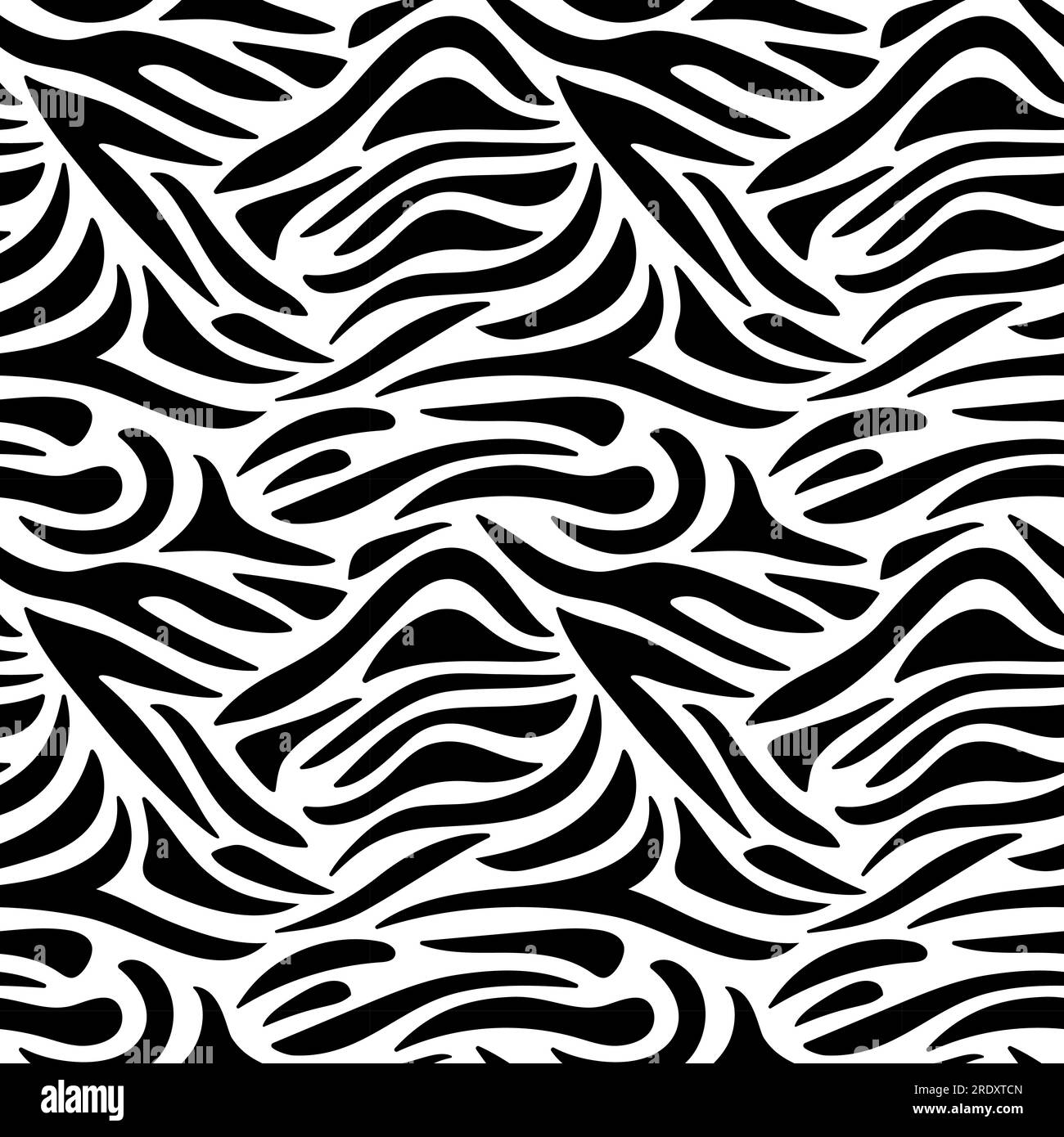 Zebra print, zebra seamless pattern. Vector hand drawn cartoon