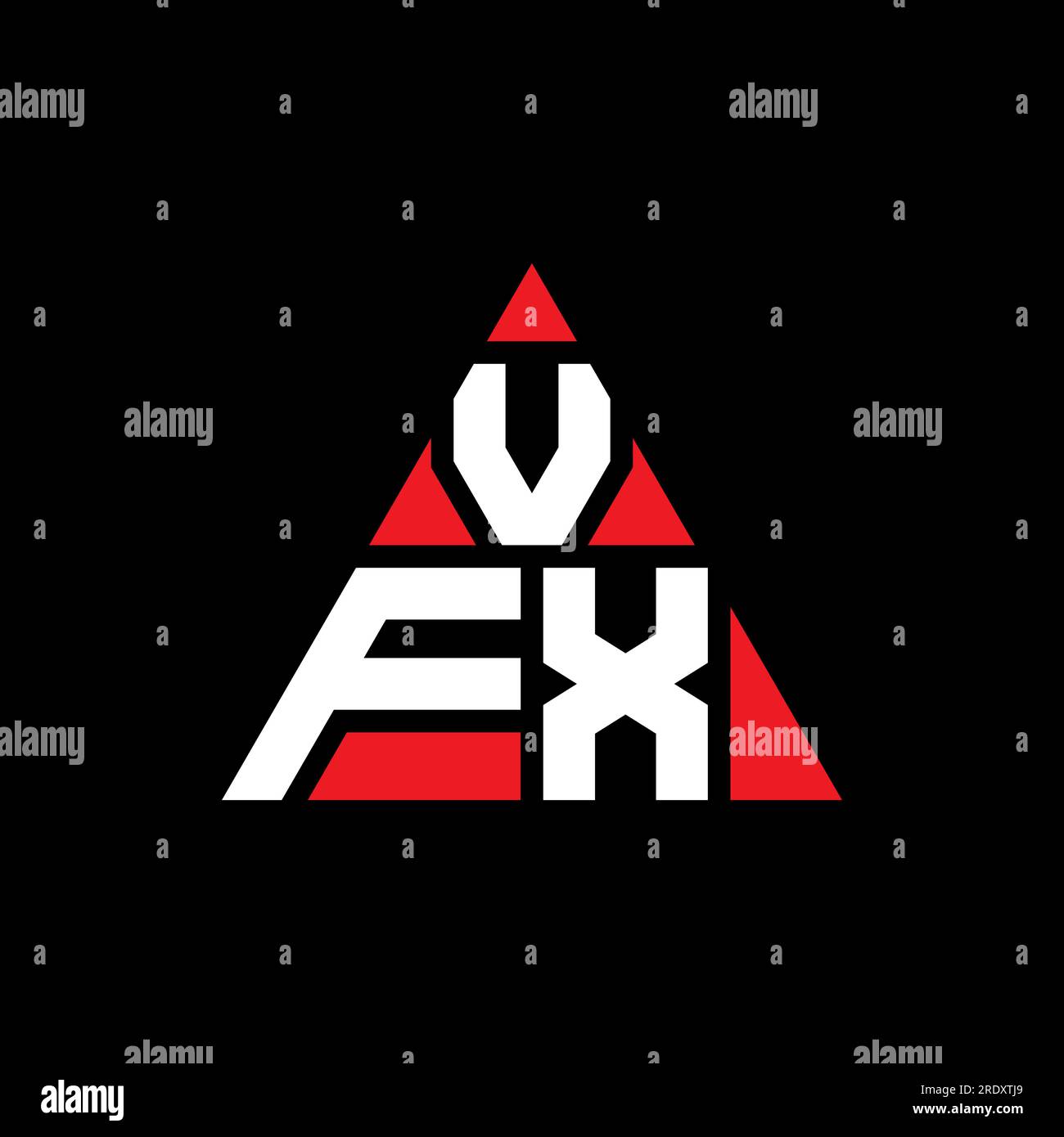 VFX triangle letter logo design with triangle shape. VFX triangle logo