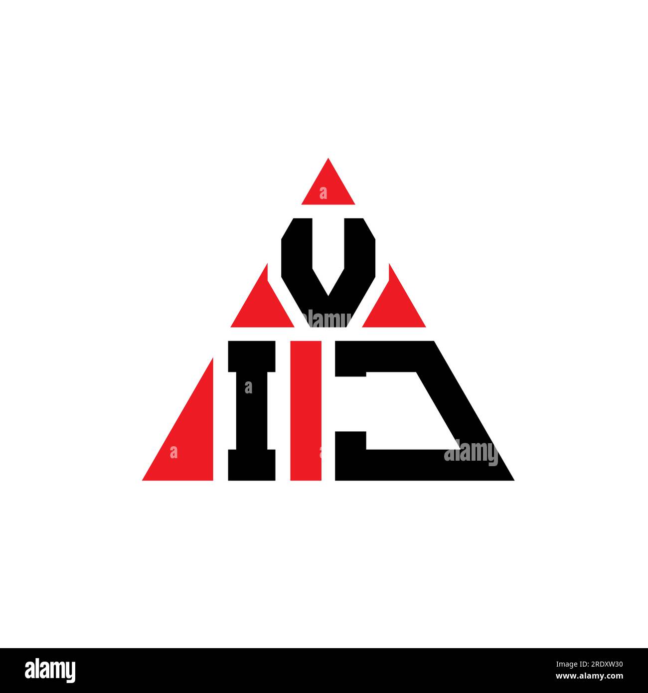 VIJ triangle letter logo design with triangle shape. VIJ triangle logo