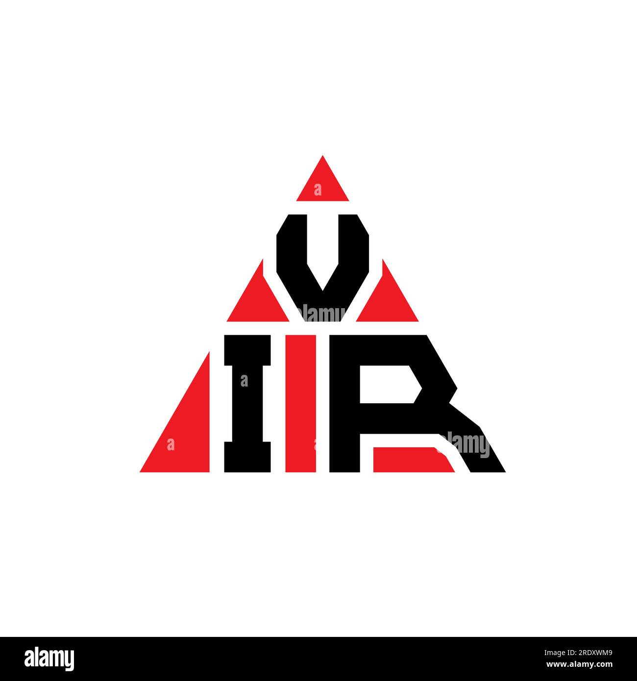 VIR triangle letter logo design with triangle shape. VIR triangle logo