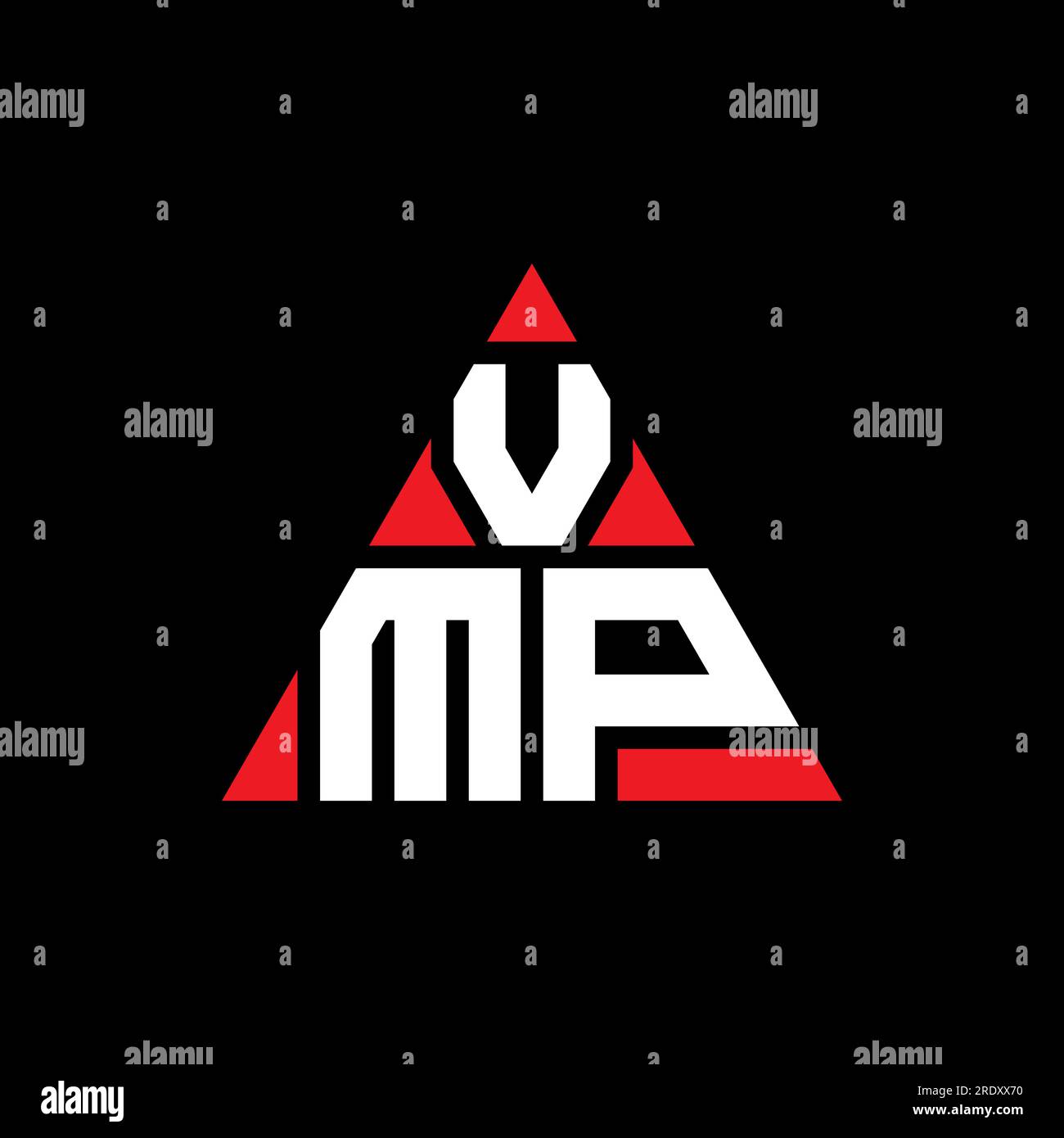 VMP triangle letter logo design with triangle shape VMP triangle logo