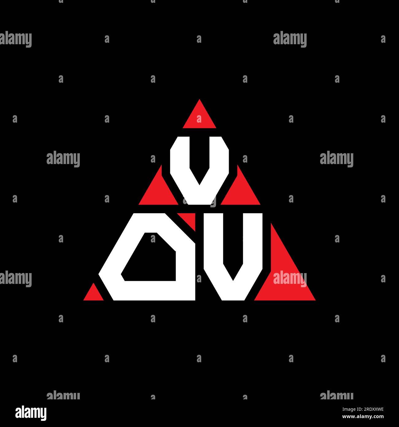 VOV triangle letter logo design with triangle shape. VOV triangle logo design monogram. VOV triangle vector logo template with red color. VOV triangul Stock Vector