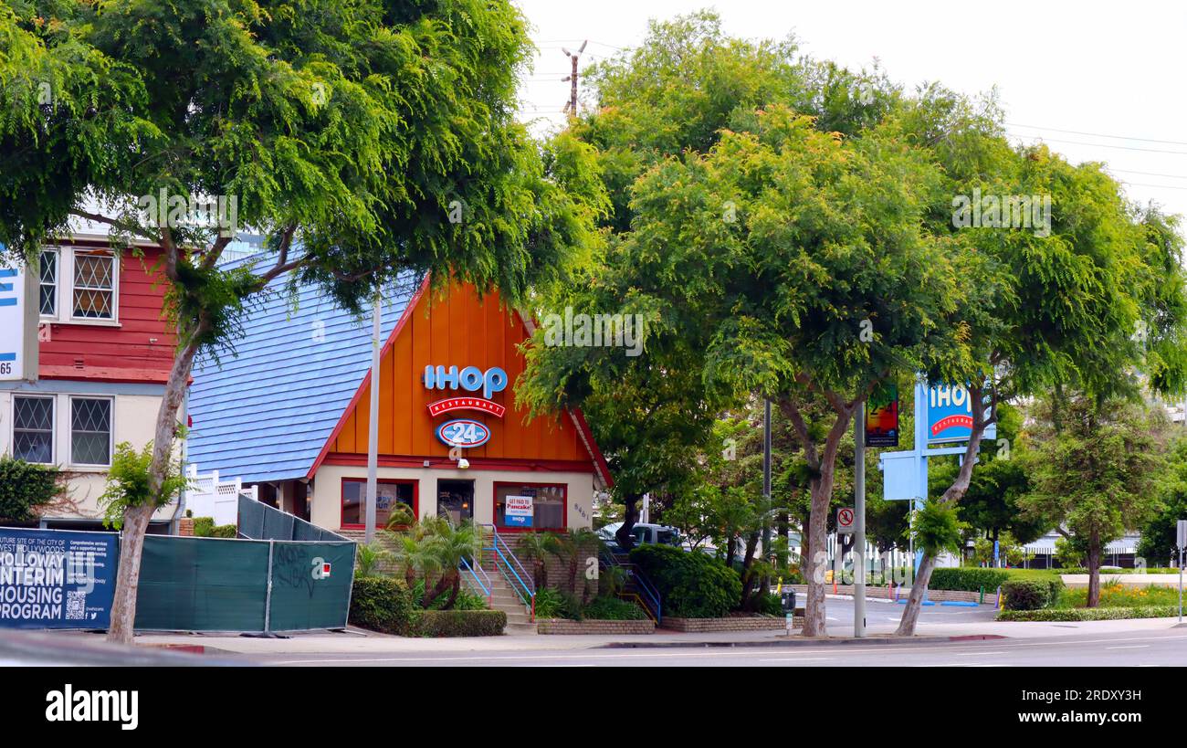 West Hollywood, California: IHOP (International House of Pancakes) restaurant. IHOP offering a Variety of Breakfast, Lunch and Dinner Meals Stock Photo