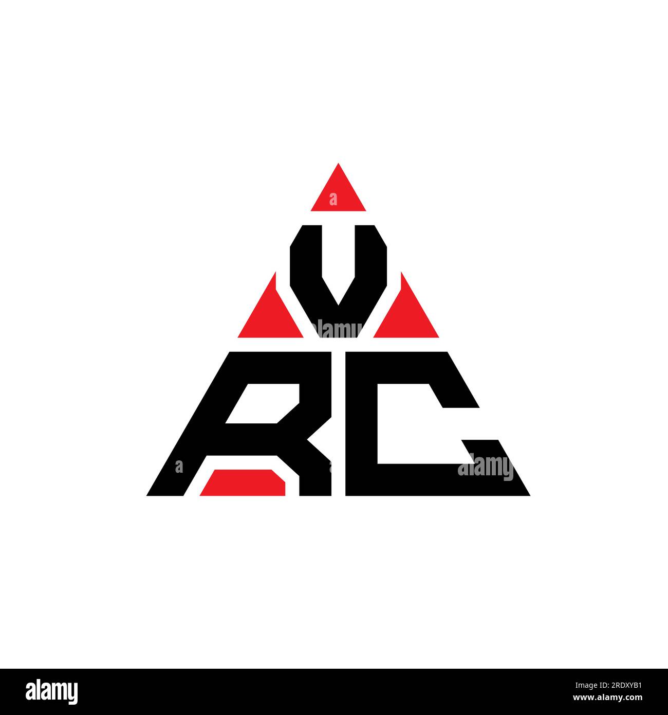 VRC triangle letter logo design with triangle shape. VRC triangle logo
