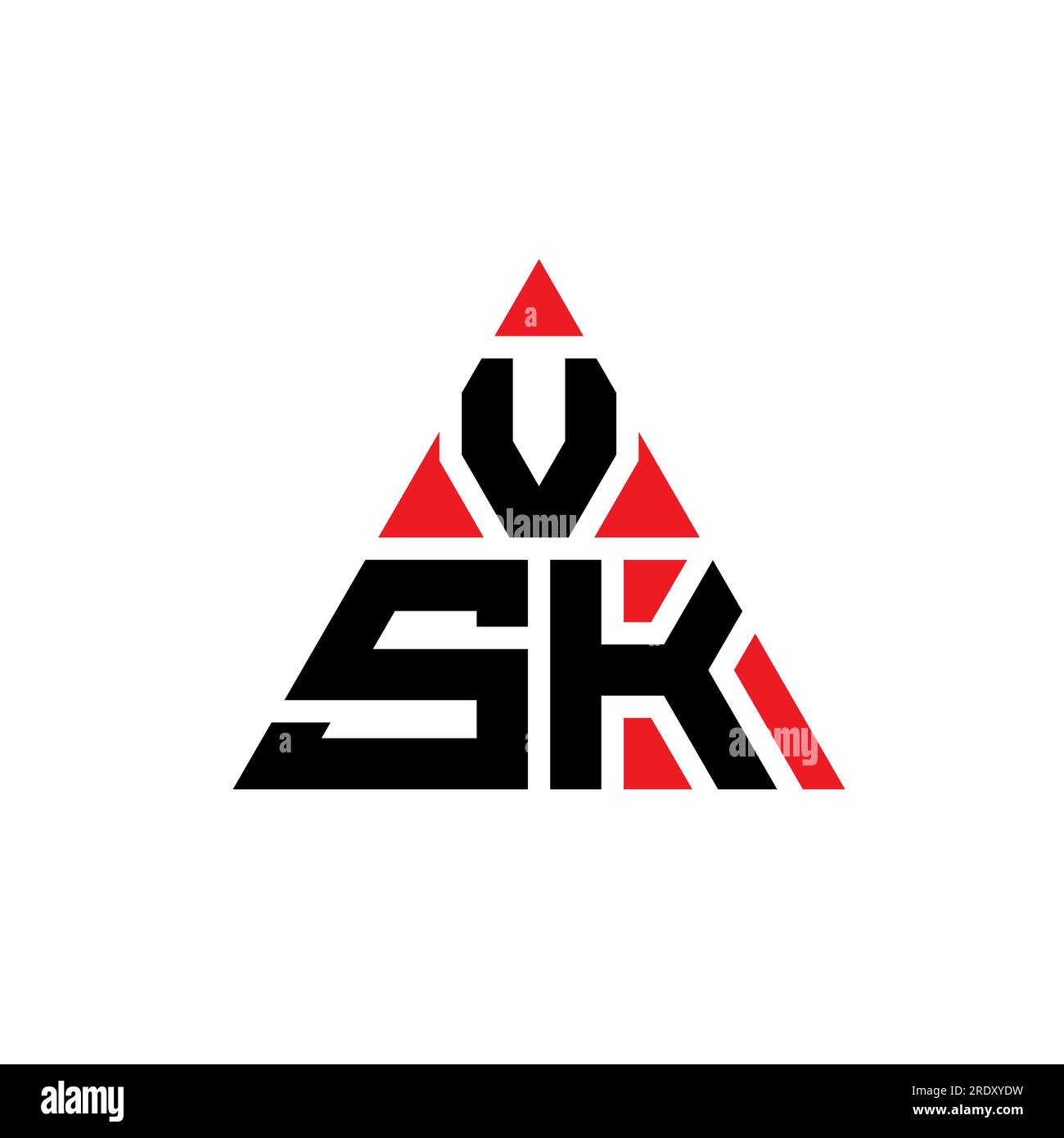 VSK triangle letter logo design with triangle shape. VSK triangle logo ...