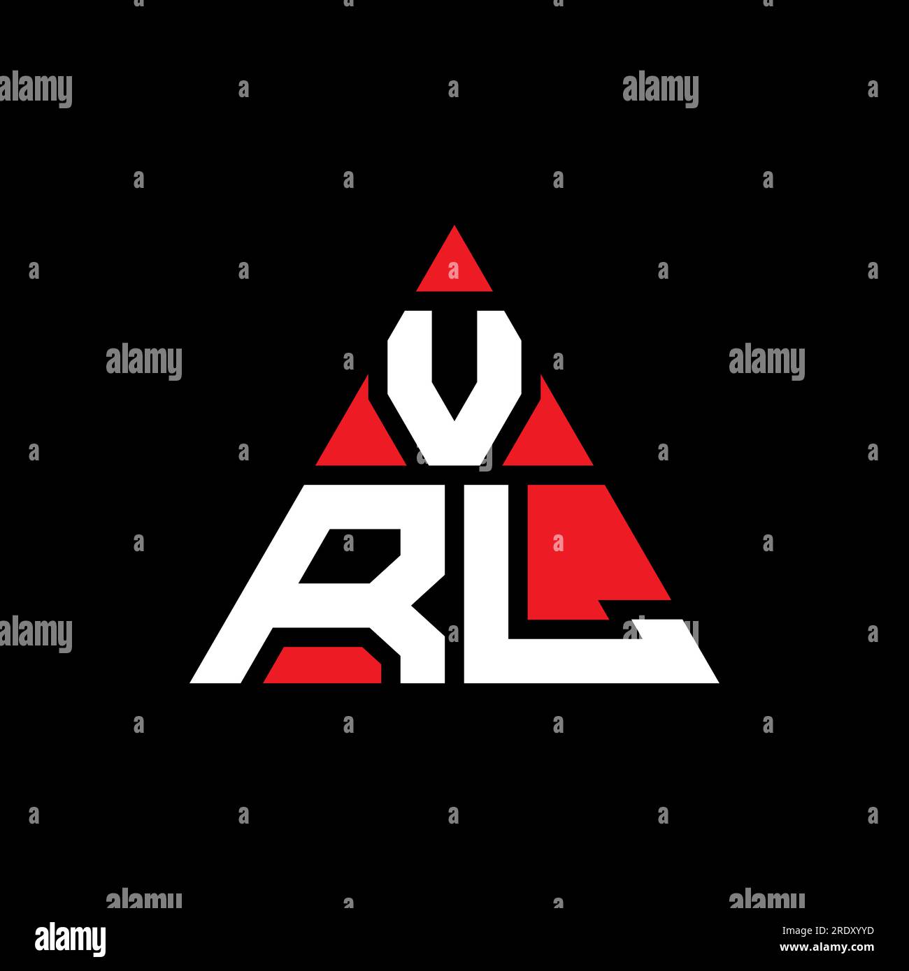 VRL triangle letter logo design with triangle shape. VRL triangle logo design monogram. VRL triangle vector logo template with red color. VRL triangul Stock Vector