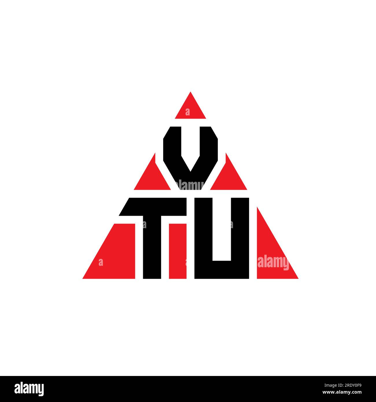 VTU triangle letter logo design with triangle shape. VTU triangle logo design monogram. VTU triangle vector logo template with red color. VTU triangul Stock Vector