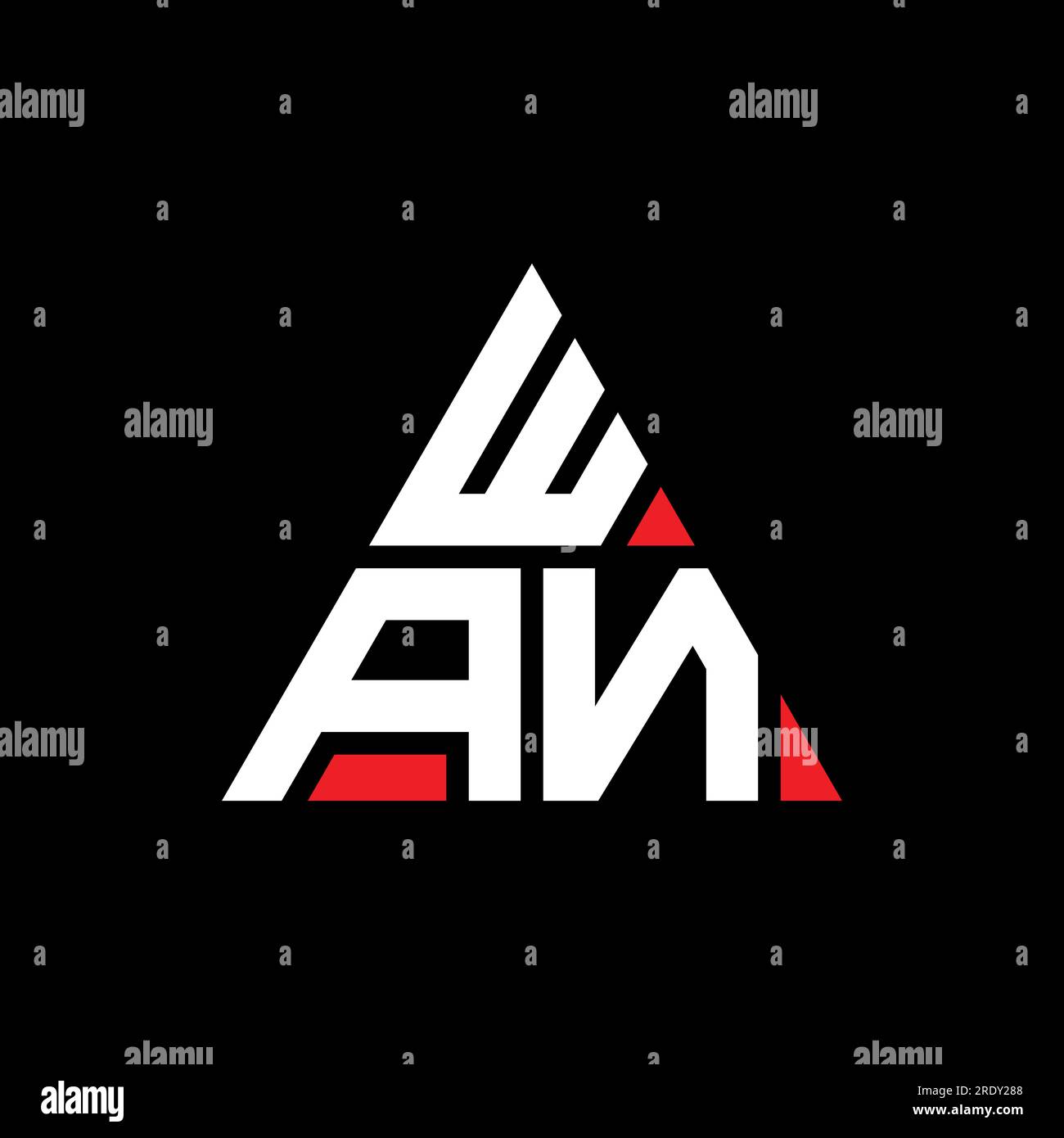 WAN triangle letter logo design with triangle shape. WAN triangle logo ...