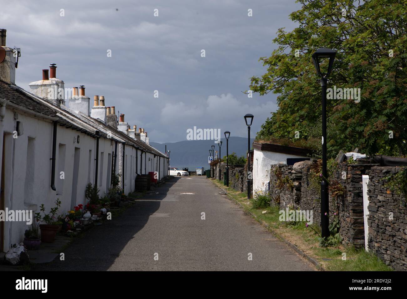 Houses in Easdale village, Isle of Seil, Slate Islands, Scotland Stock Photo