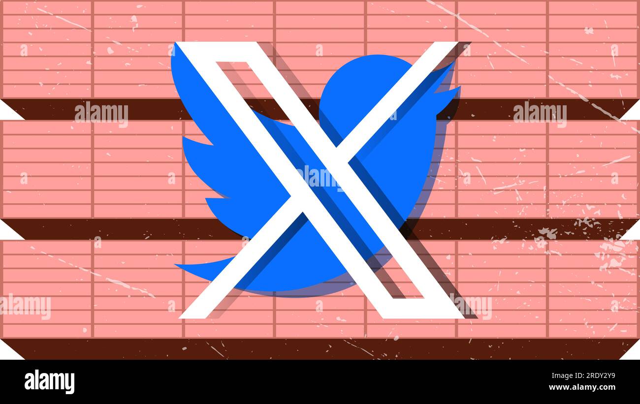 Twitter owner Elon Musk announced that his logo would be changed from a bird to an X. Musk posted a possible future design for Twitter on July 23, 202 Stock Photo