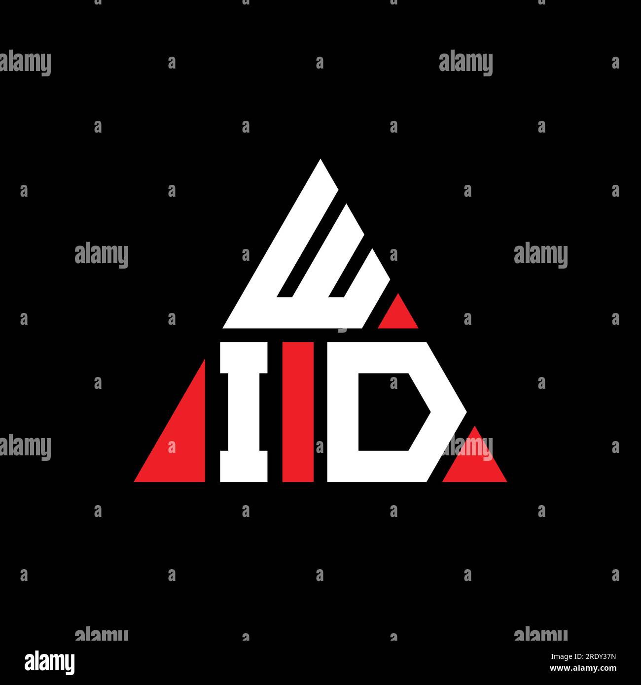 WID triangle letter logo design with triangle shape. WID triangle logo design monogram. WID triangle vector logo template with red color. WID triangul Stock Vector