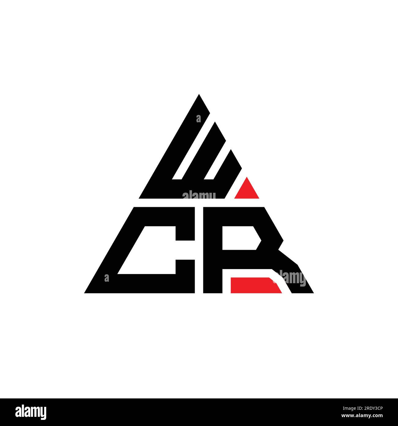 WCR triangle letter logo design with triangle shape. WCR triangle logo