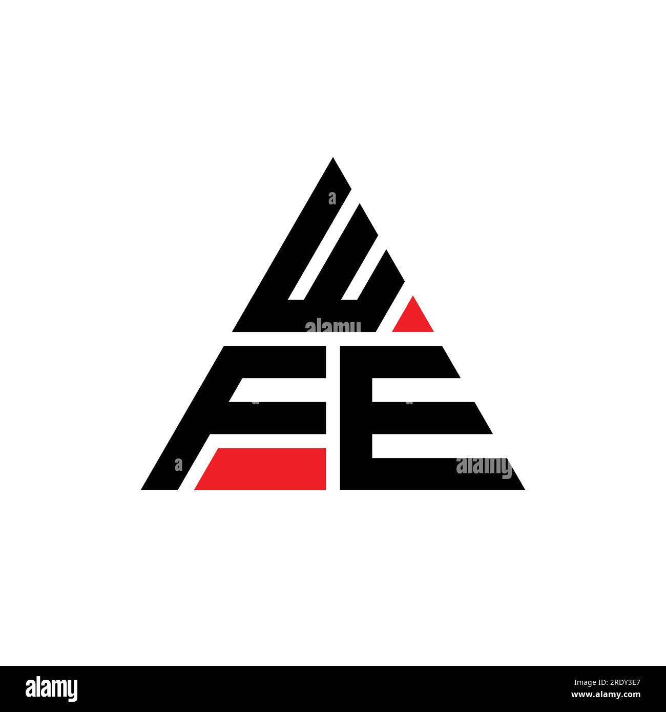 WFE triangle letter logo design with triangle shape. WFE triangle logo design monogram. WFE triangle vector logo template with red color. WFE triangul Stock Vector