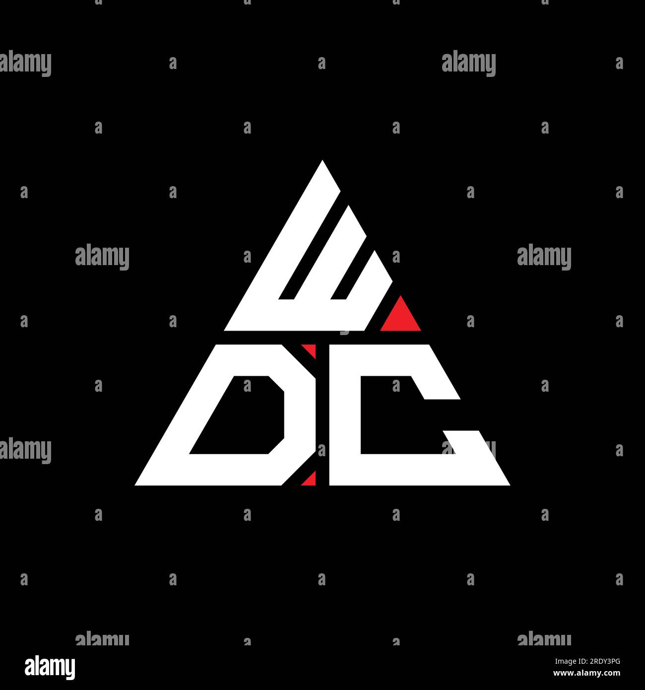 WDC triangle letter logo design with triangle shape. WDC triangle logo