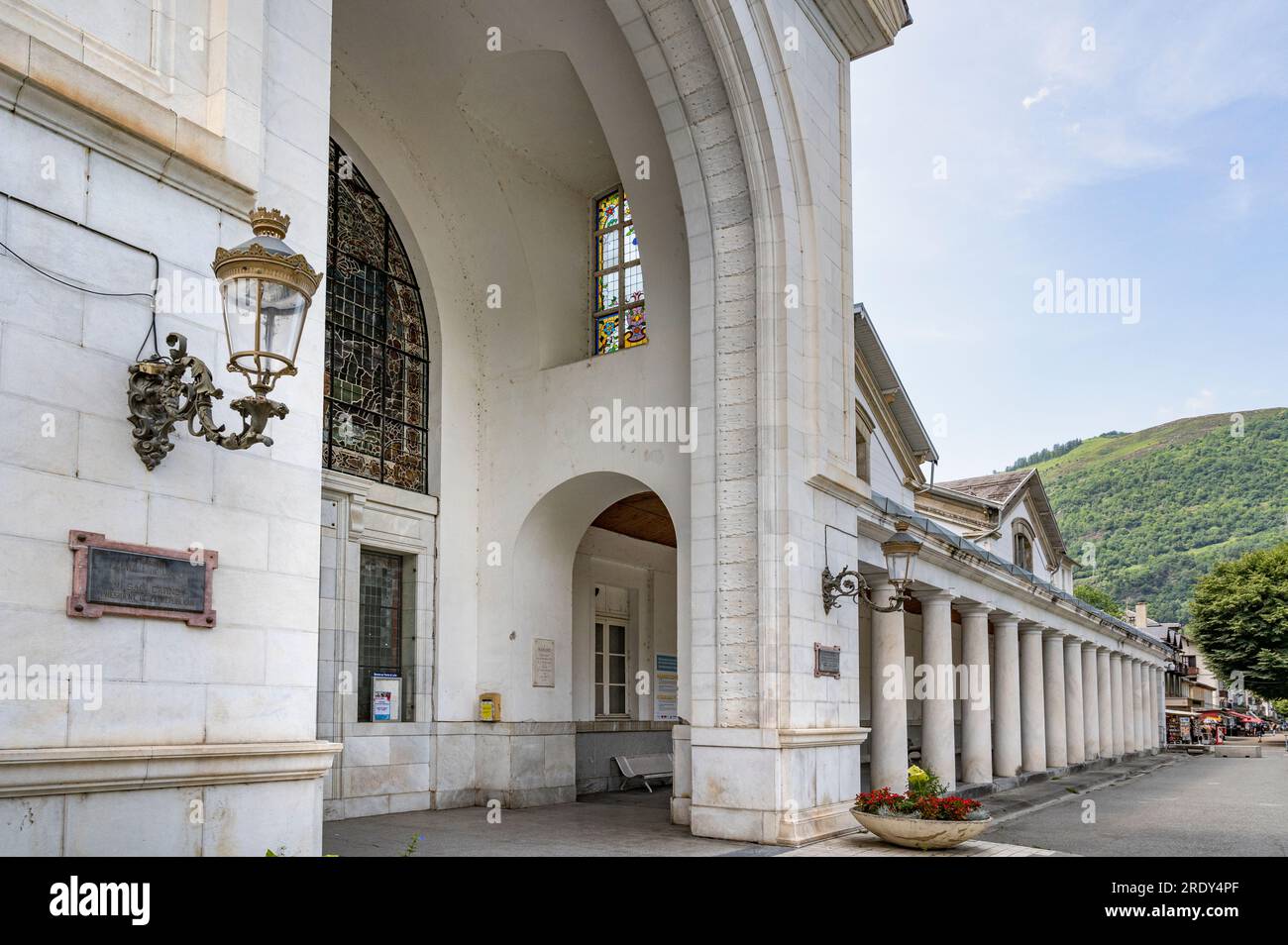 The thermal spa complex of Bagnères-de-Luchon boasts the strongest sulphuric sources in France. Stock Photo