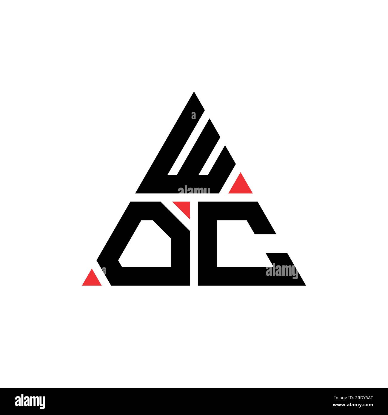 WOC triangle letter logo design with triangle shape. WOC triangle logo