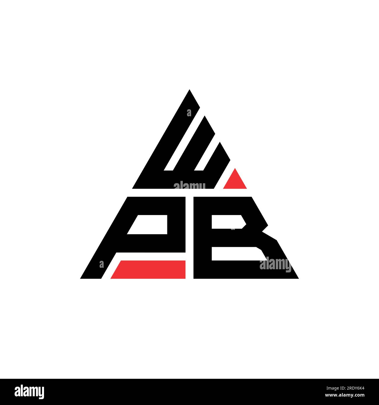 WPB triangle letter logo design with triangle shape. WPB triangle logo design monogram. WPB triangle vector logo template with red color. WPB triangul Stock Vector