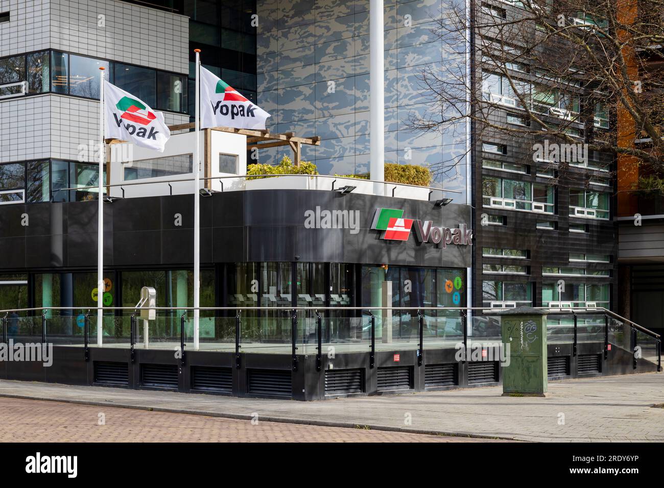 Rotterdam, the Netherlands - 2022-04-08: Entrance to the head office of ...