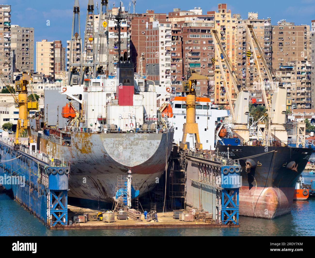 The Port of Alexandria is located on the northern, Mediterranean coast