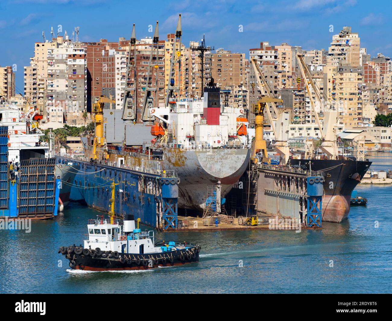 The Port of Alexandria is located on the northern, Mediterranean coast