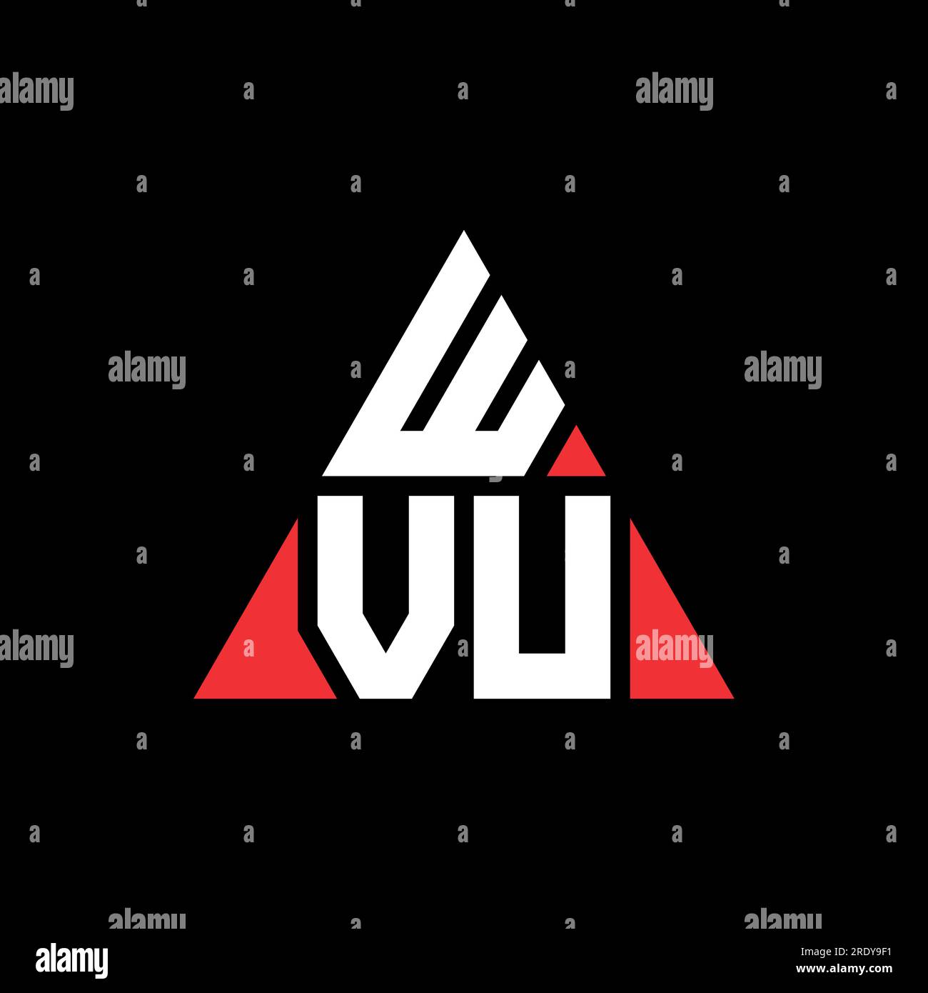 WVU triangle letter logo design with triangle shape. WVU triangle logo