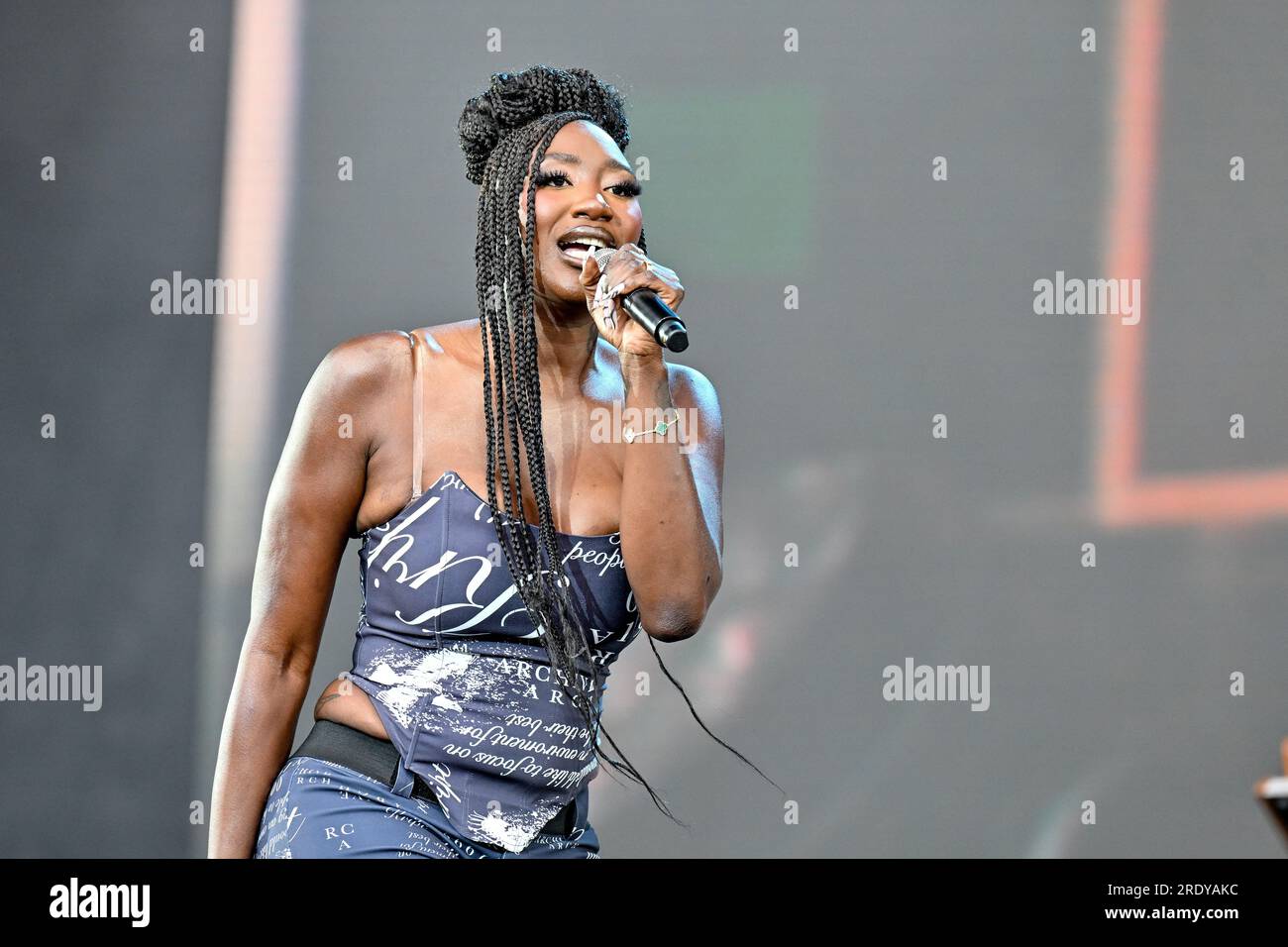 Aya Nakamura performing live on stage during festival Les Vieilles Charrues  in Carhaix, France on July 14, 2023. Photo by Julien  Reynaud/APS-Medias/ABACAPRESS.COM Stock Photo - Alamy