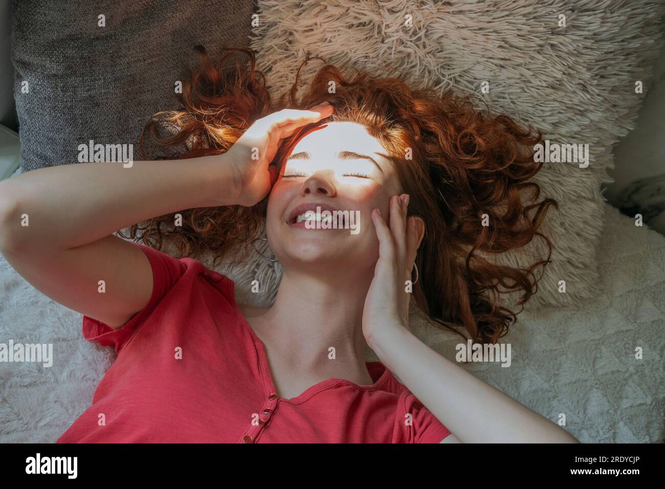Woman shielding her face hi-res stock photography and images - Alamy