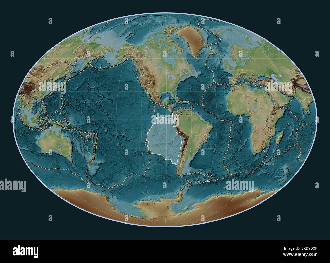Nazca tectonic plate on the Wiki style elevation map in the Fahey