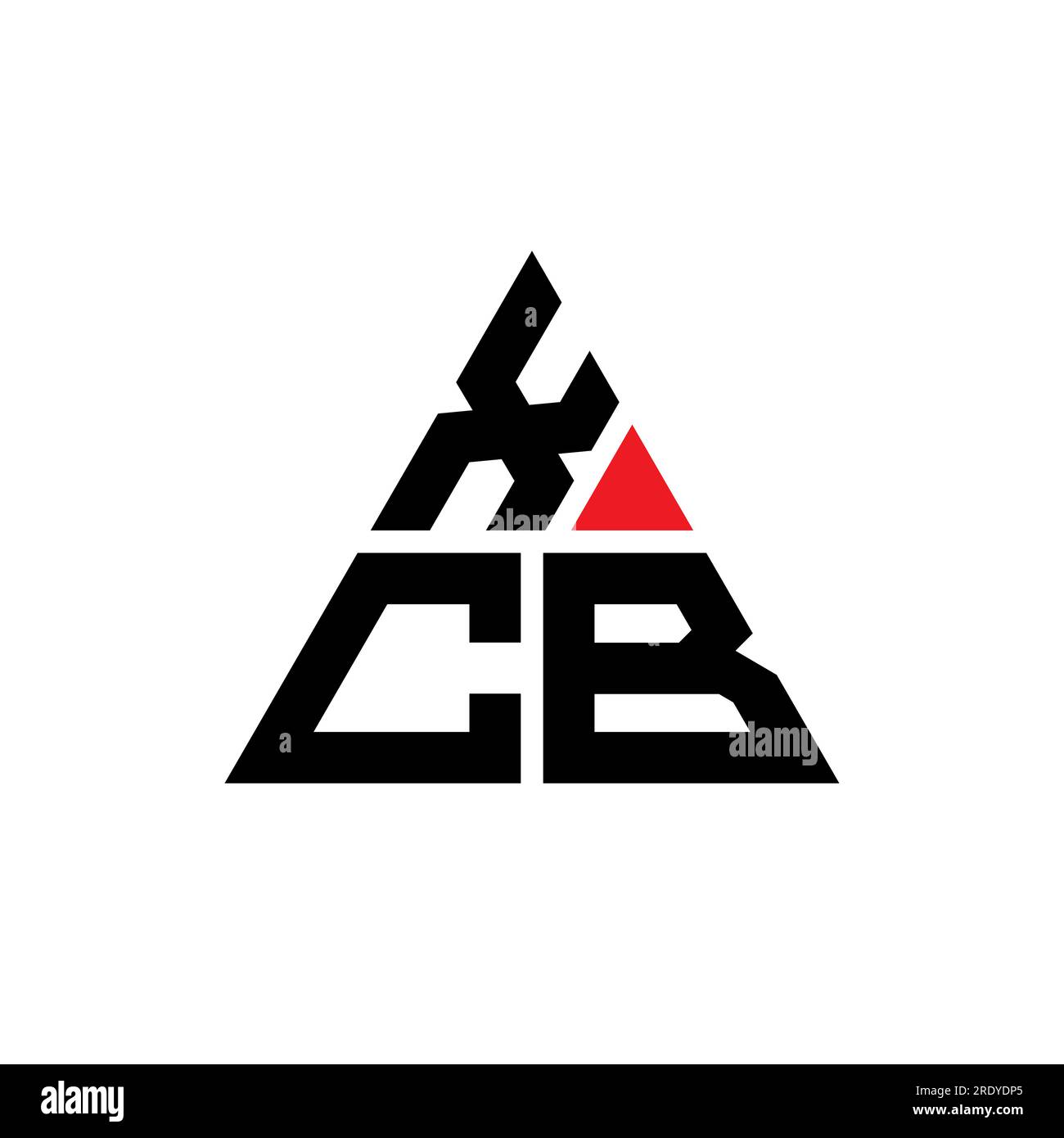 XCB triangle letter logo design with triangle shape. XCB triangle logo design monogram. XCB triangle vector logo template with red color. XCB triangul Stock Vector