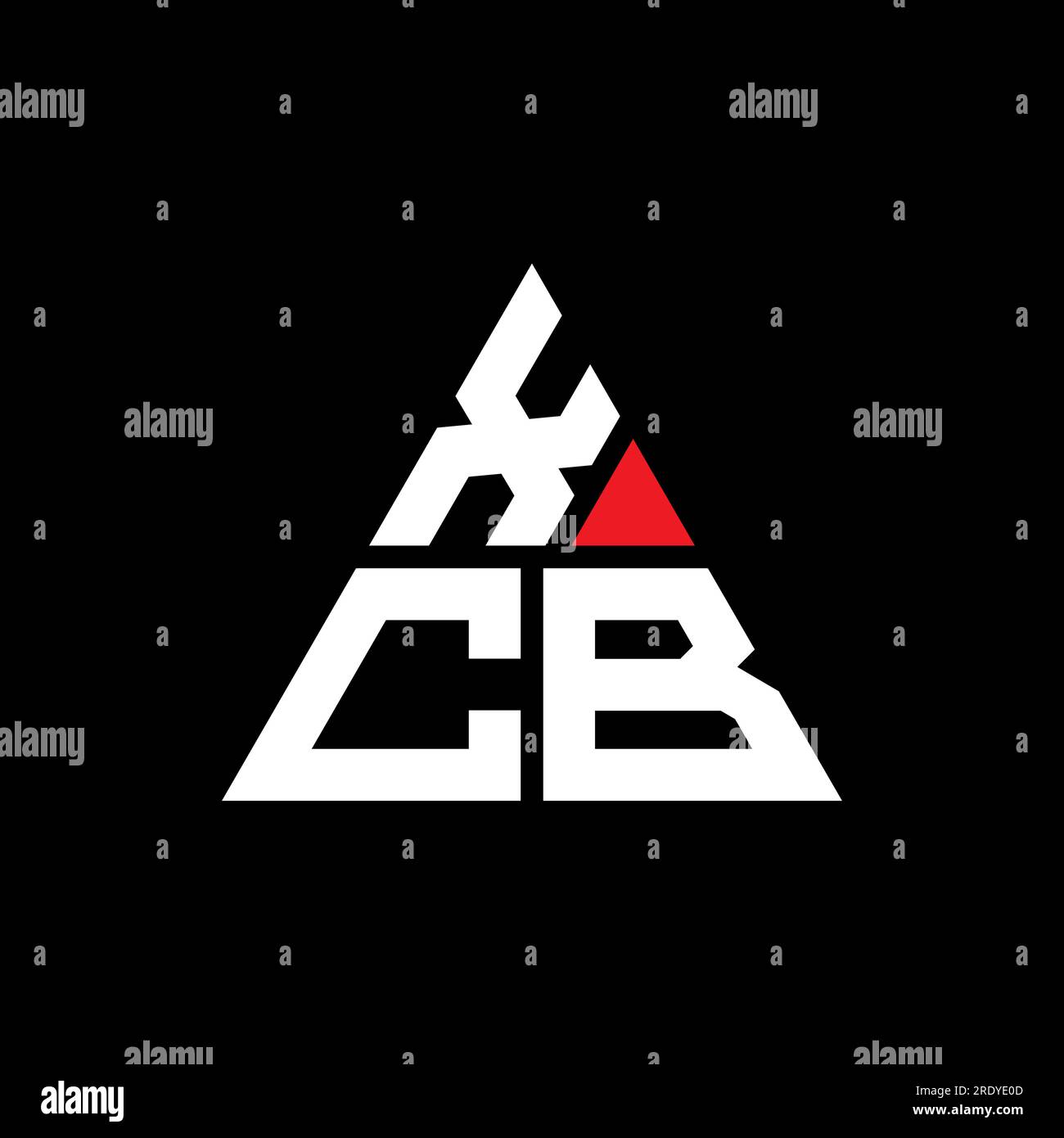 XCB triangle letter logo design with triangle shape. XCB triangle logo design monogram. XCB triangle vector logo template with red color. XCB triangul Stock Vector