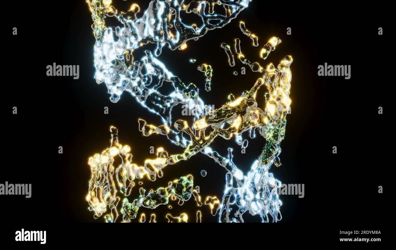 Glow Yellow blue liquid swirl on black 3d render Stock Photo - Alamy