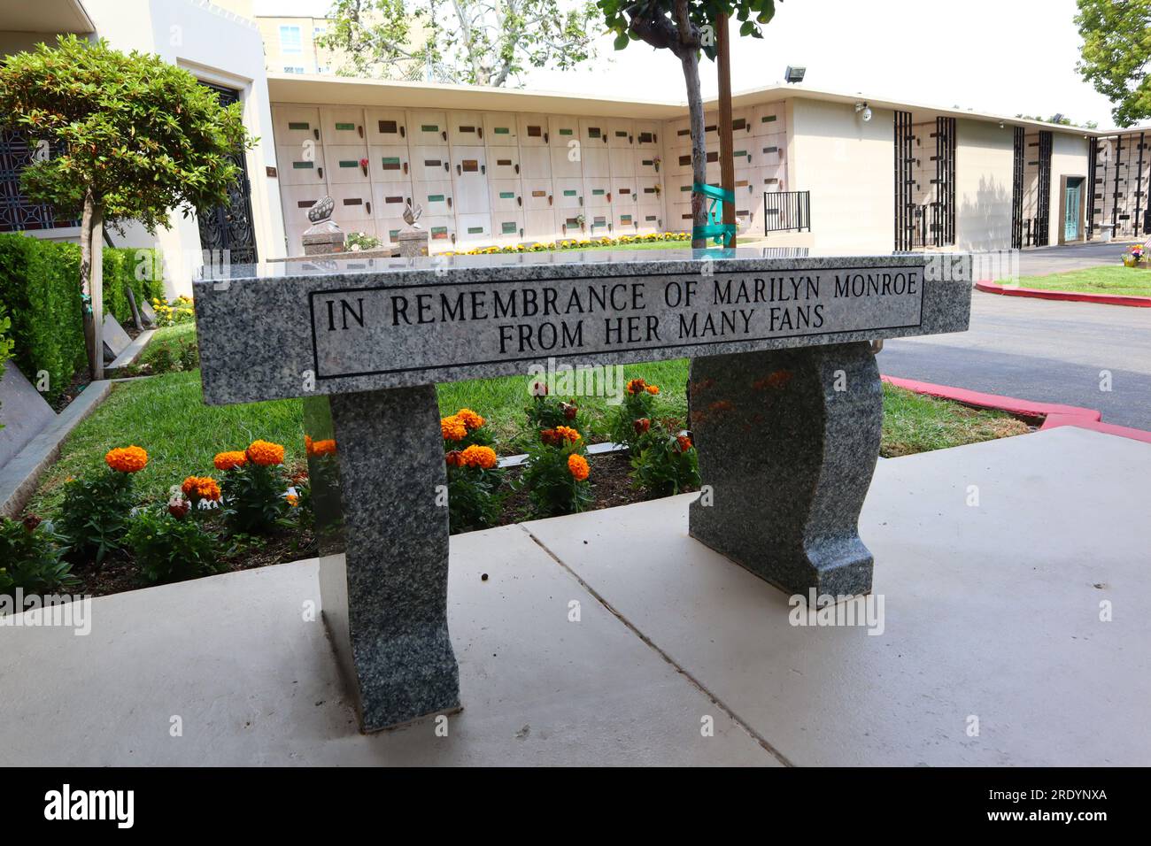 Los Angeles, California MARILYN MONROE memorial bench at Pierce