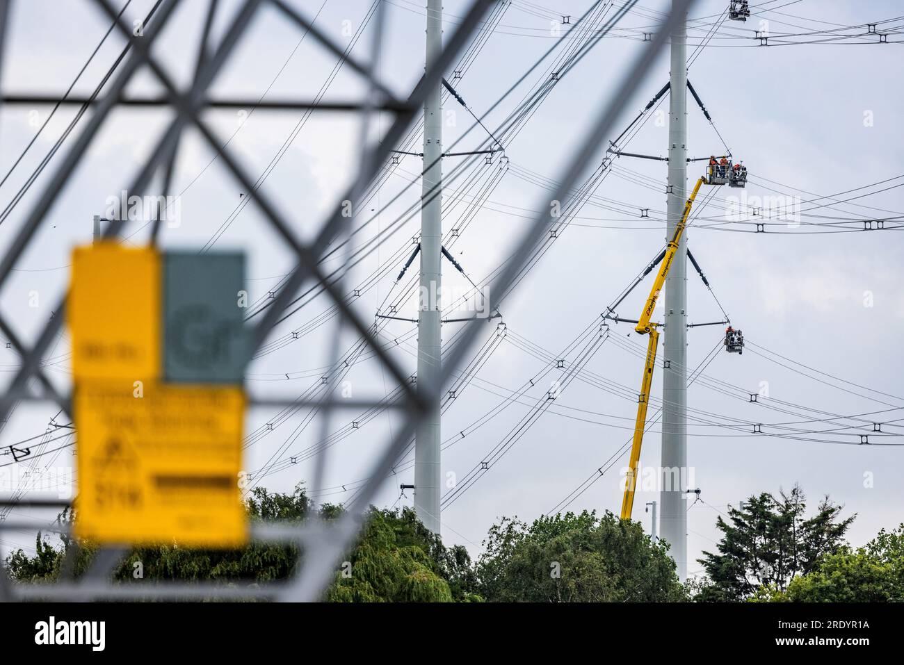 RILLAND Highvoltage pylons in the Zeeland landscape. Large companies