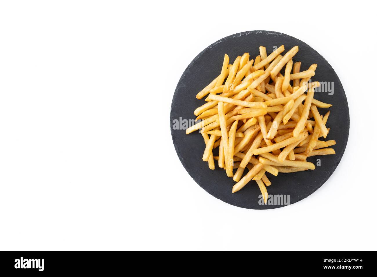 Fried potatoes, french fries isolated on white background Stock Photo