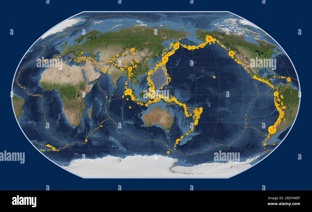 Philippine Sea tectonic plate on the Blue Marble satellite map in the ...