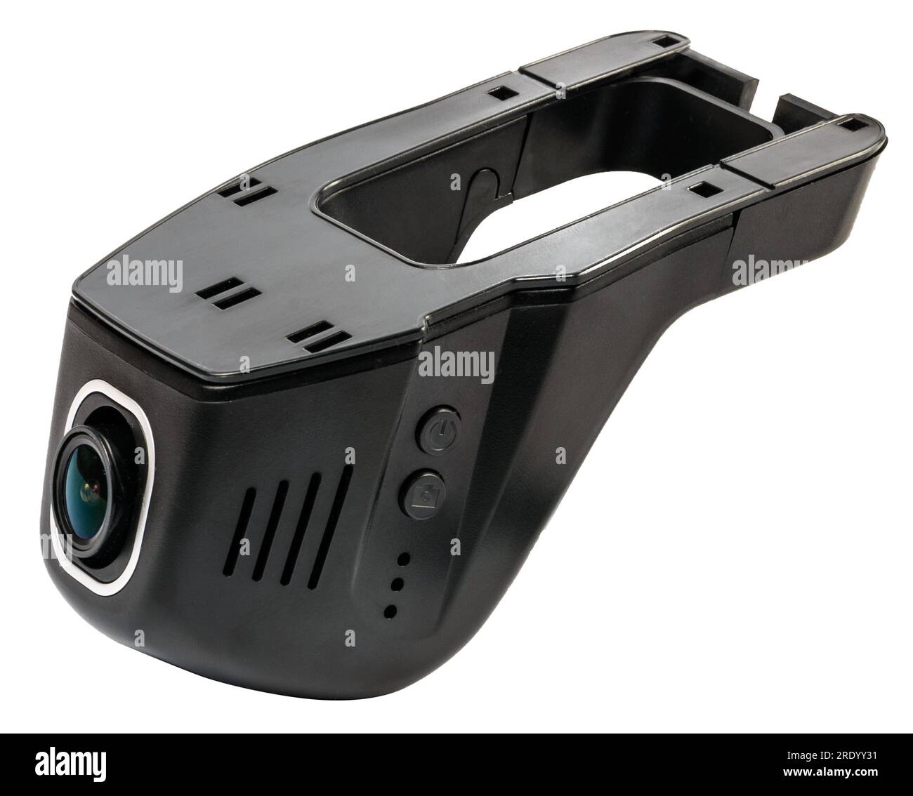 video recorder for car black on white Stock Photo