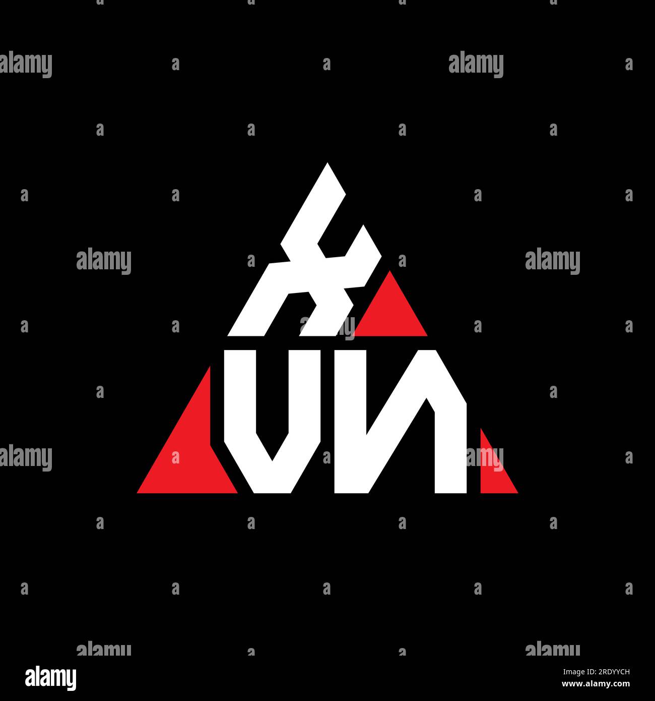 XVN triangle letter logo design with triangle shape. XVN triangle logo