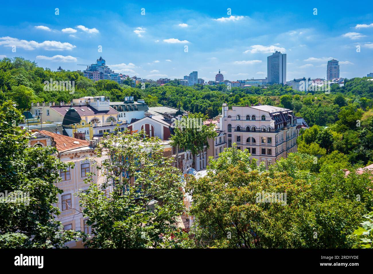 Starokyivska mountain Kyiv Podil Detynets Stock Photo