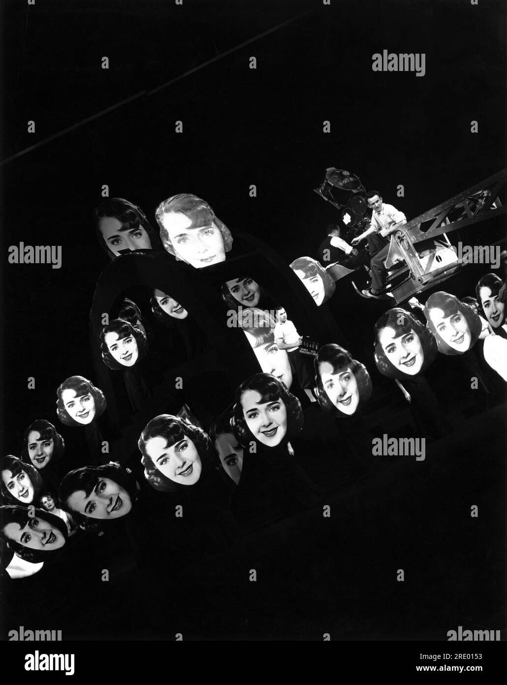 Camera Crew on crane filming the I Only Have Eyes For You musical number during production of