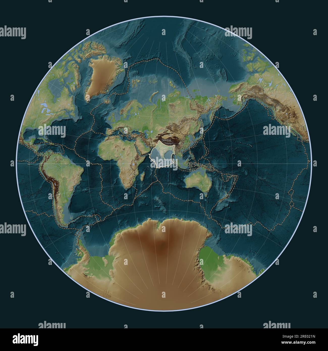 Indian tectonic plate on the Wiki style elevation map in the Lagrange ...