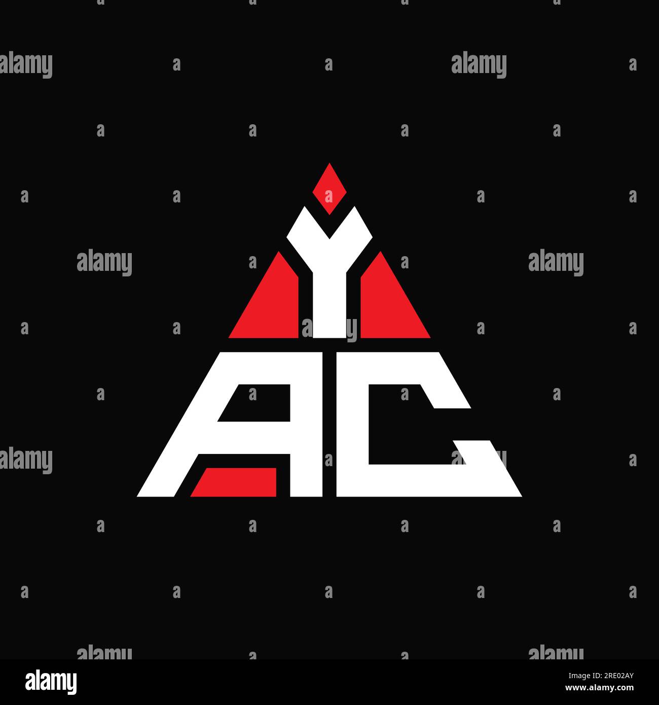 YAC triangle letter logo design with triangle shape. YAC triangle logo