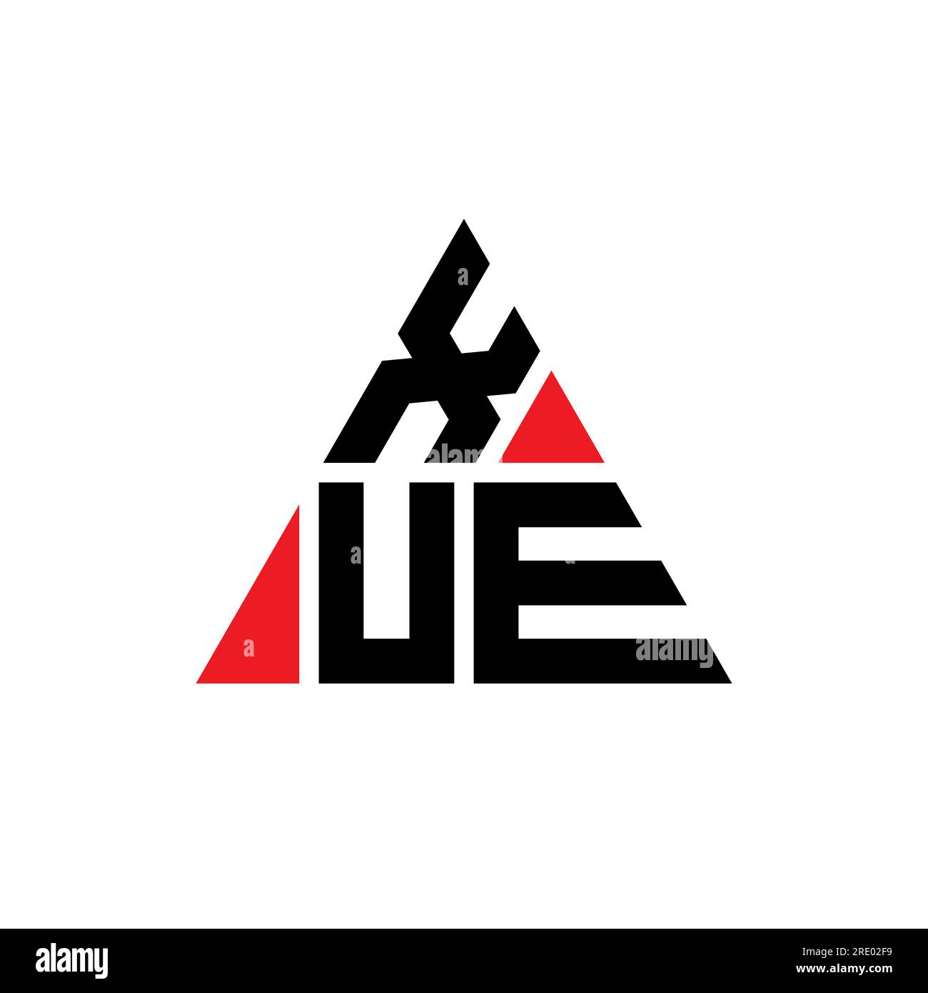 XUE triangle letter logo design with triangle shape. XUE triangle logo