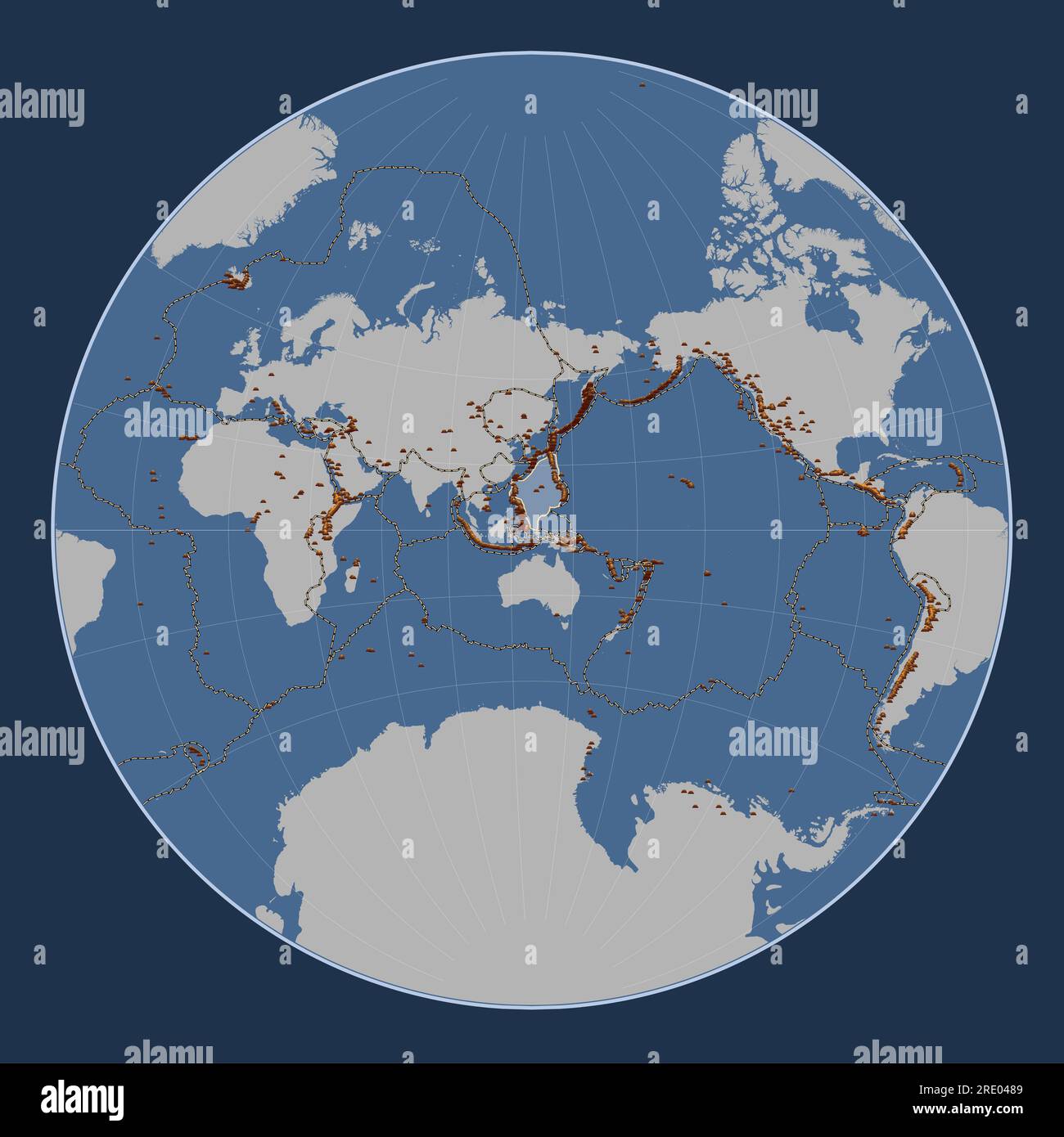 Philippine Sea tectonic plate on the solid contour map in the Lagrange ...